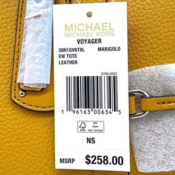 Michael Kors Voyager EW Tote Bag Leather Marigold - Picture 9 of 9